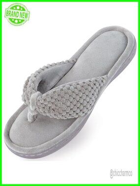 Memory Foam Flip Flop Slippers, Adjustable Thong House Slippers, Anti-Slip